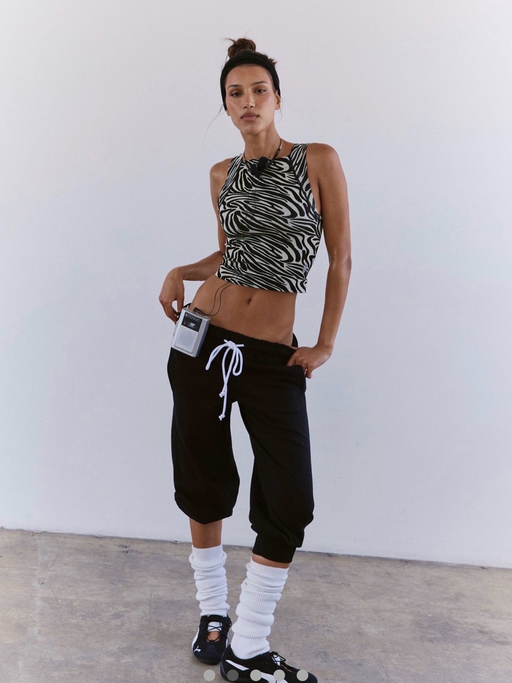 NWT FP Movement Flutter Cropped Joggers for Women in Black